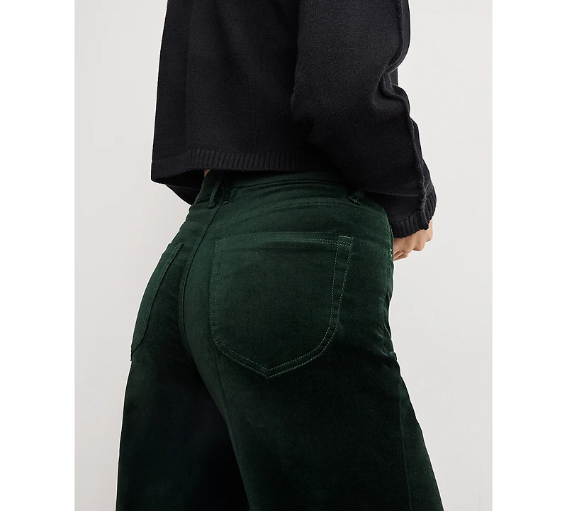 Good American Women's Velvet High Rise Palazzo Jeans