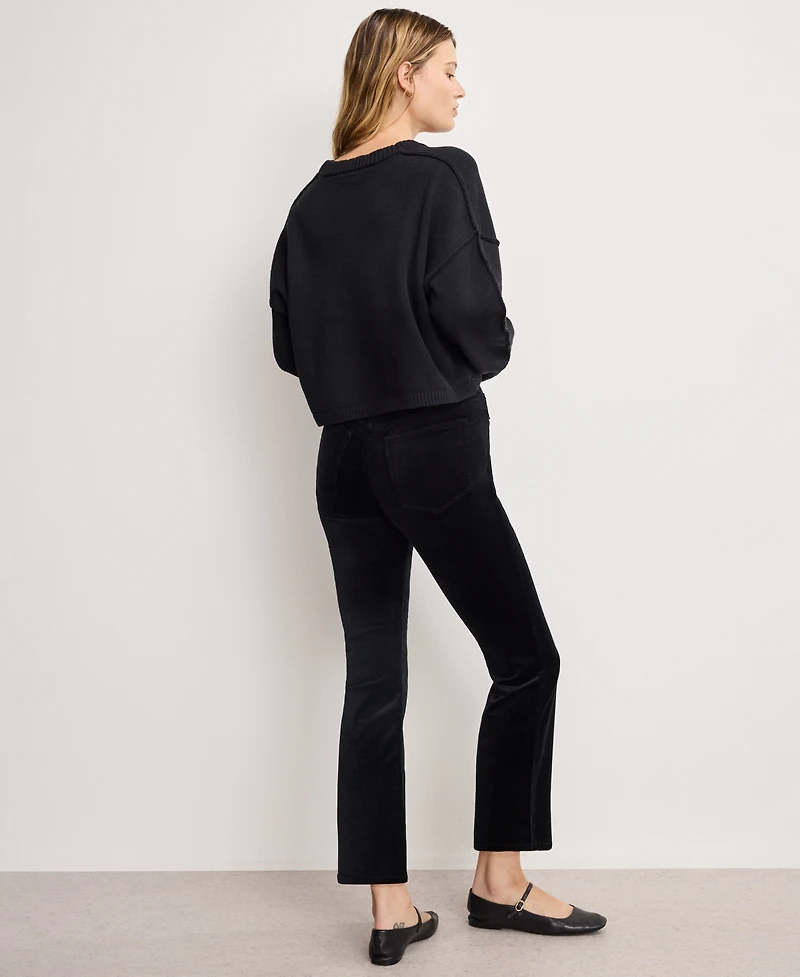Good American Women's Velvet High Rise Kick Flare Pants
