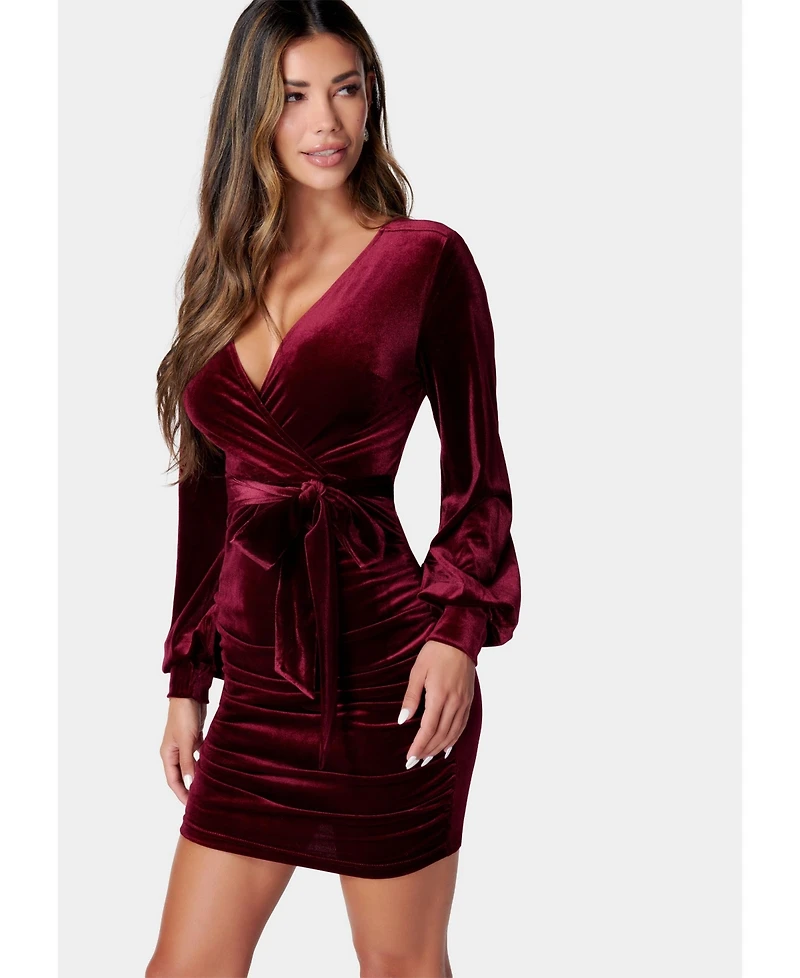 Bebe Women's Velvet Utility Mini Dress