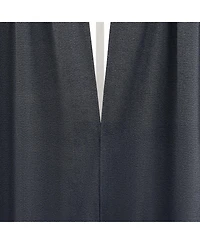 Sun Zero Parsons Herringbone Magnetic Closure 100% Blackout Rod Pocket Curtain Panel Pair