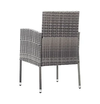 vidaXL Patio Chairs with Dark Gray Cushions 2 pcs Gray Poly Rattan