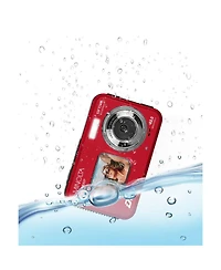 Minolta Minolta Duo MN50WP 48 Mp Af 5K Ultra Hd Waterproof Digital Camera with Dual Front & Rear Lcd, Red