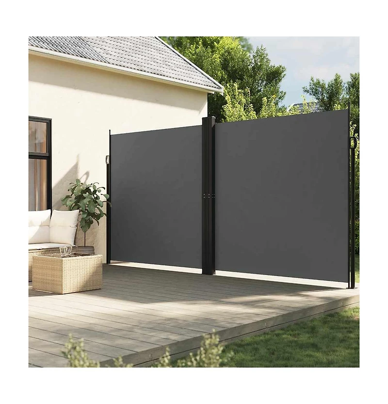vidaXL Retractable Side Awning Anthracite
