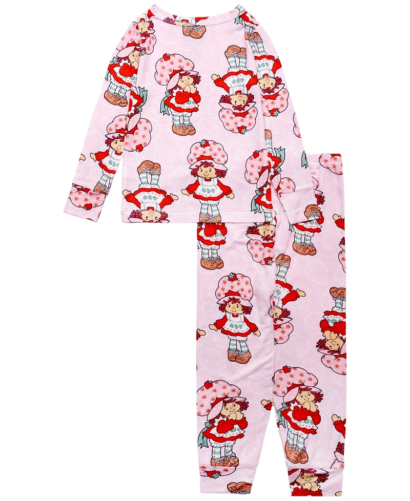 Ame Girls Toddler 2T-4T 2-Piece Printed Long Sleeve Top and Pants Pajama Set