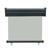 vidaXL Balcony Side Awning Grey Steel, Aluminum, Polyester 33.5 x 98.4 in