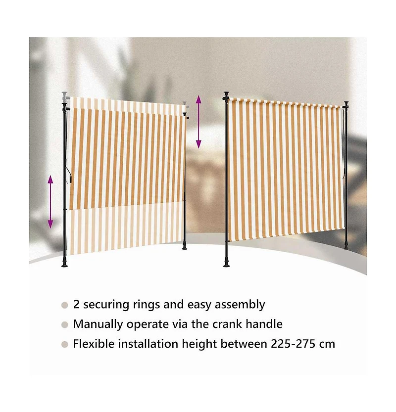 vidaXL Outdoor Roller Blind Orange and White