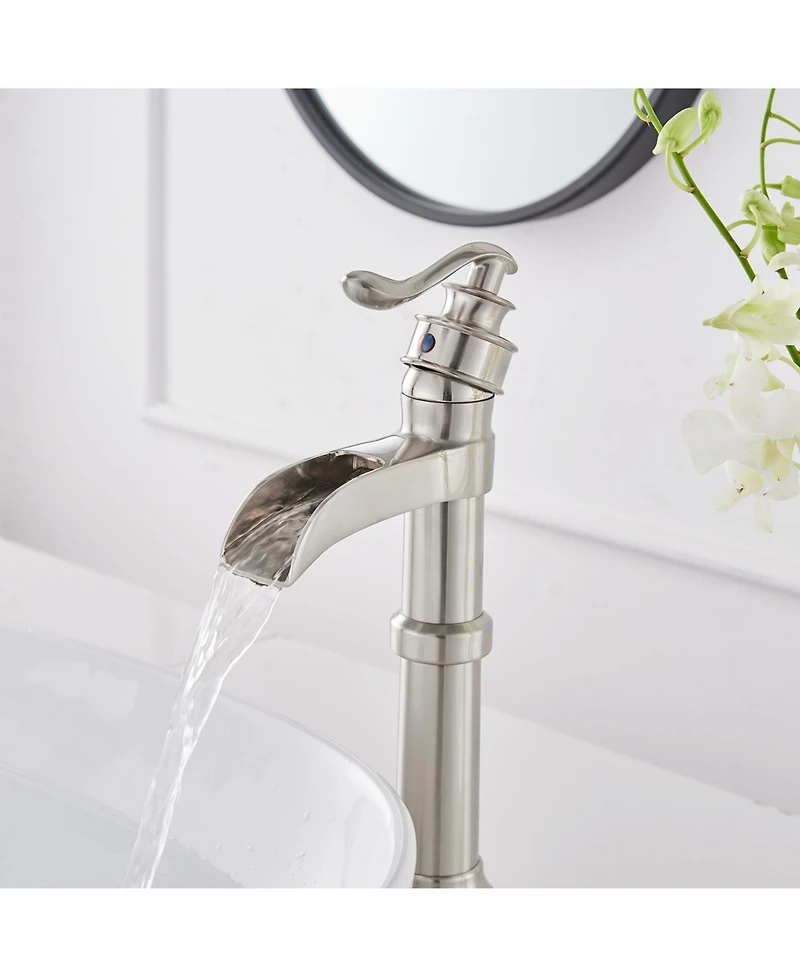 Greenspring Waterfall Single Hole Single-Handle Vessel Bathroom Faucet With Pop-up Drain Assembly in Polished Chrome