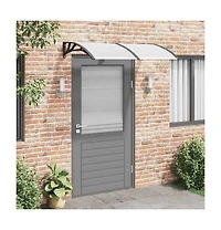 vidaXL Door Canopy Black Polycarbonate, Abs, Aluminum 59.1 x 39.4 in