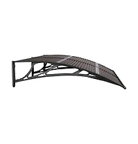 vidaXL Door Canopy Black Polycarbonate 59.1 x 39.4 in Durable Awning
