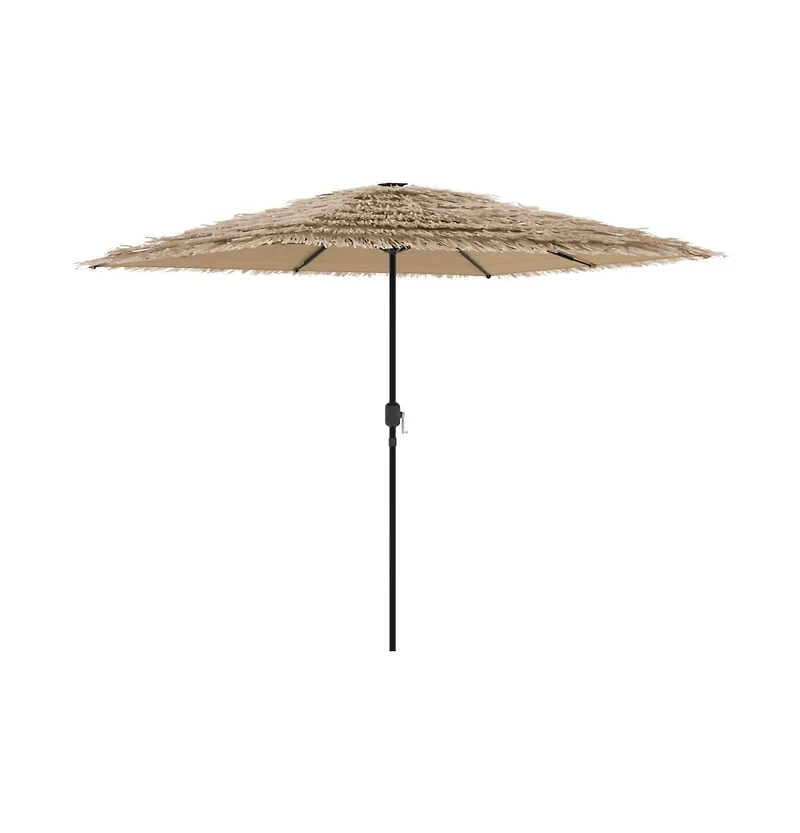vidaXL Garden Parasol Brown Polyester Large Collapsible Garden Parasol
