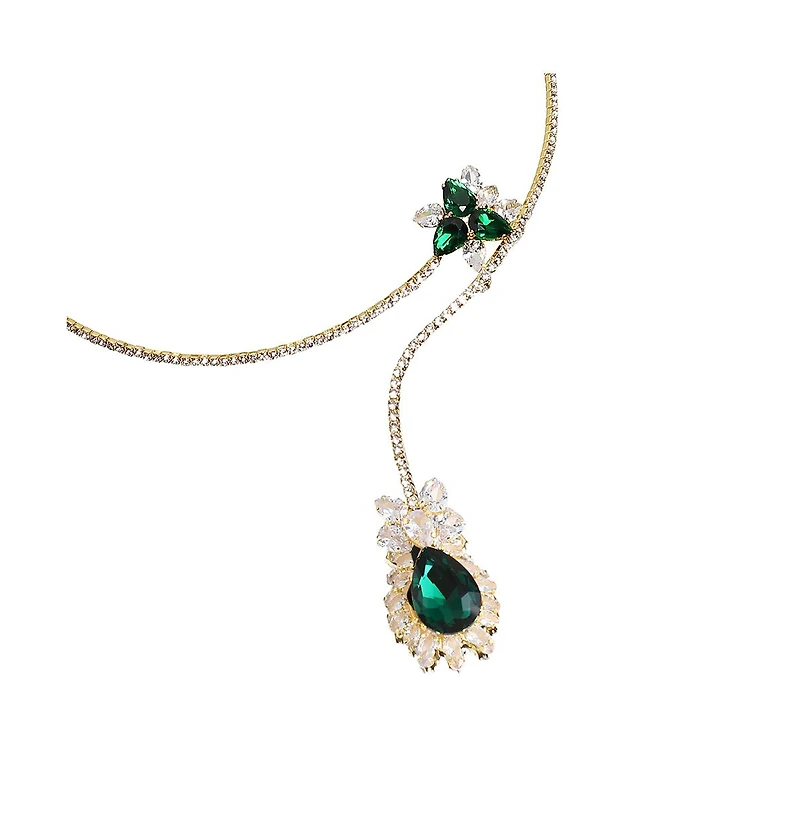Sohi Teardrop Stone Lariat Necklace