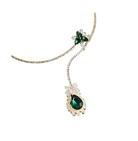 Sohi Teardrop Stone Lariat Necklace