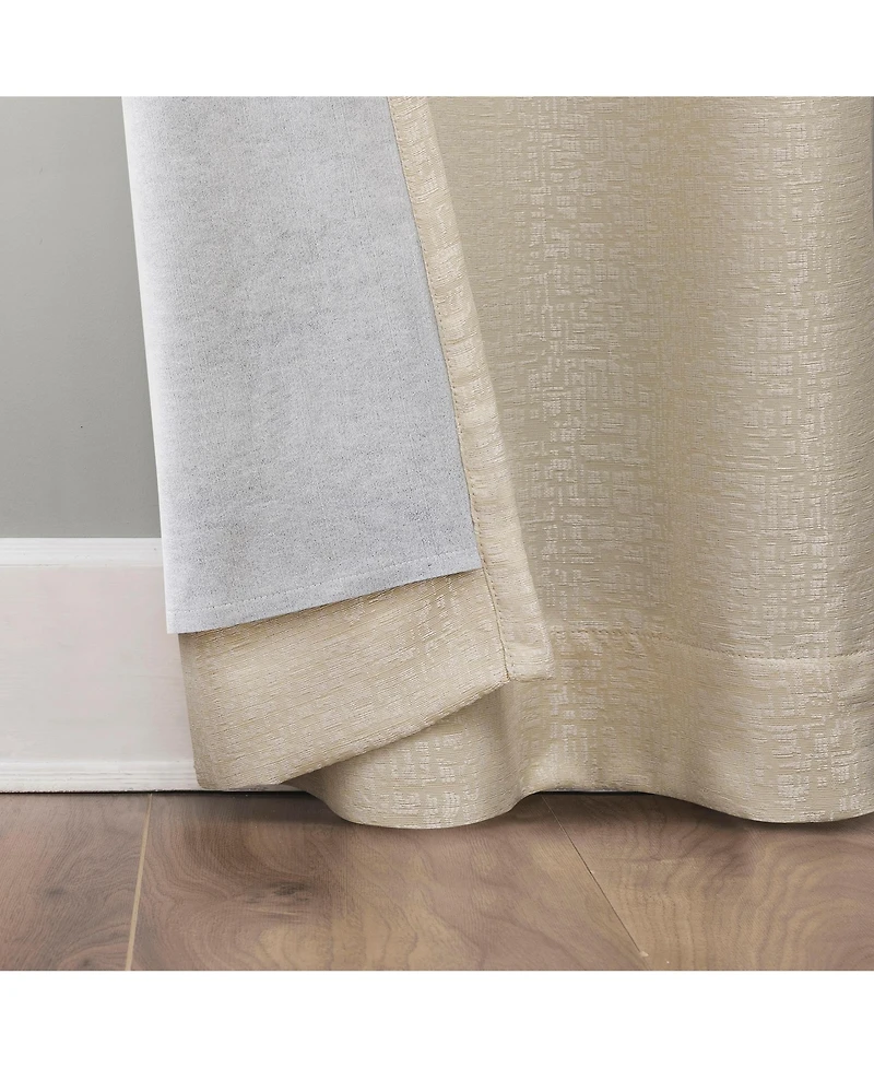 Sun Zero Servana Abstract Magnetic Closure 100% Blackout Grommet Curtain Panel Pair