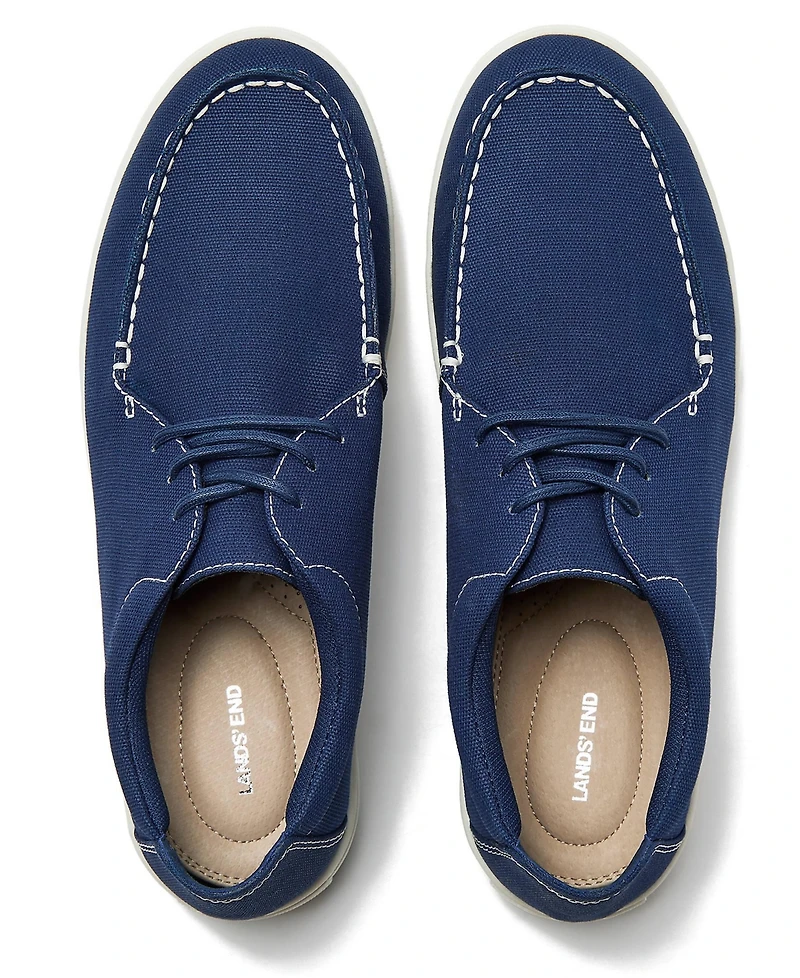 Lands' End Men's Moc Toe Canvas Lace Up Sneakers