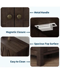 Shoe Cabinet with Doors,35" Shoe Storage Cabinet, 4-Tier Entryway Shoe Storage, Large Shoe Organizer Cabinet for Living Room Hallway, Dark Cherry