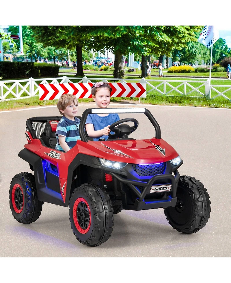 12V 2-Seater Kids Ride on Utv with Slow Start Function Music-Red