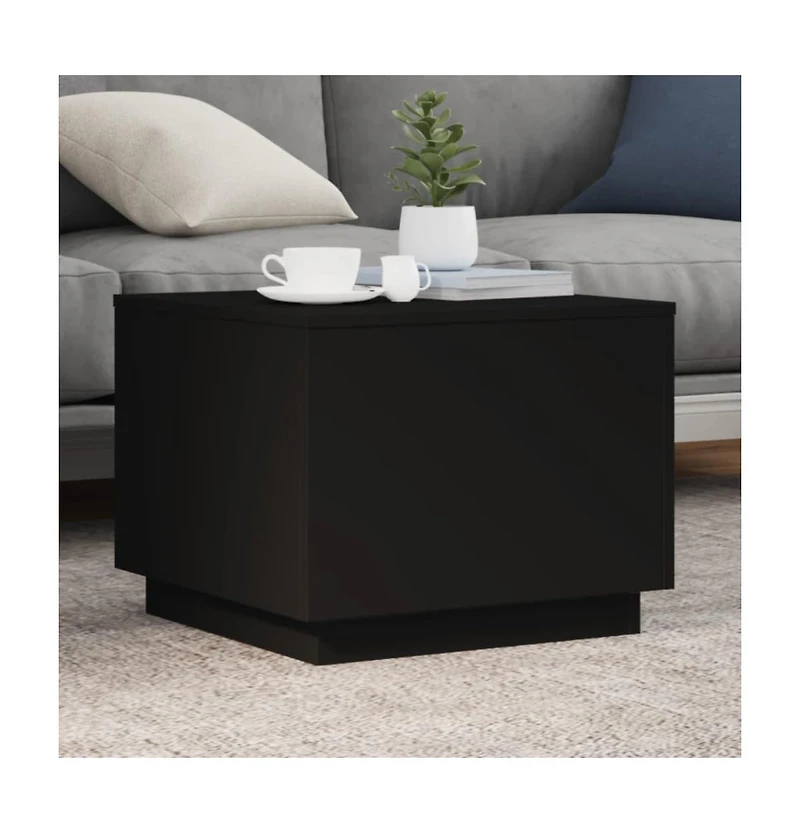 vidaXL Coffee Table Black Engineered wood 19.7 in x 19.7 in x 15.7 in