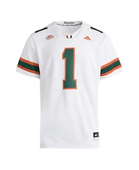 Adidas Men's 1 White Miami Hurricanes Premier Jersey