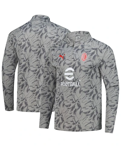Puma Men's Gray Ac Milan 2025/26 Pre-Match dryCell Quarter-Zip Top