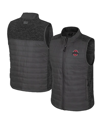Colosseum Men's Charcoal Ohio State Buckeyes Nightman Full-Zip Puffer Vest