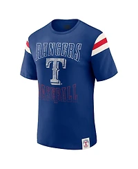 Fanatics Men's Royal Texas Rangers Distressed Sleeve Stripe T-Shirt
