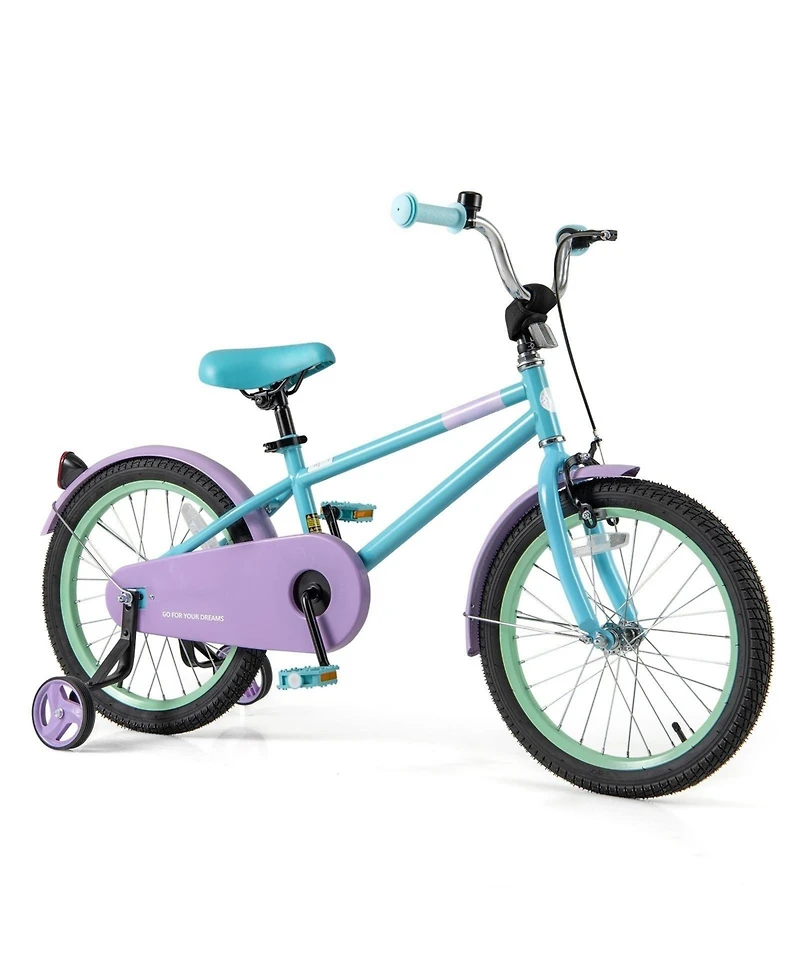 Kids Bike with Adjustable Handlebar and Saddle Purple-18 Inches