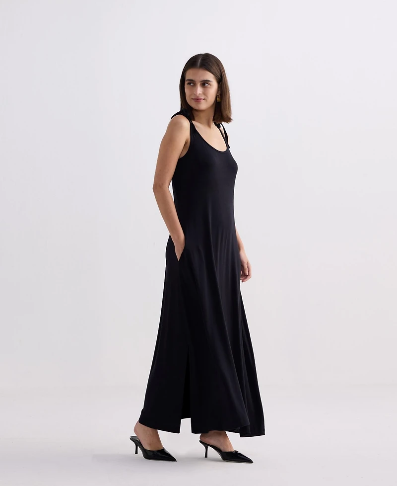 Reistor Women's Shoulder Tie-Detail Maxi Dress