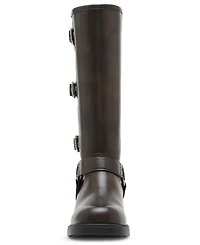 Madden Girl Women's Clarraa Buckled Knee-High Moto Boots