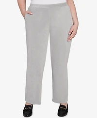 Alfred Dunner Plus Stockbridge Pull-On Corduroy Flat Front Short Length Pant