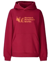 Marmot Women's Mmw Logo-Print Ribbed-Trim Hoodie