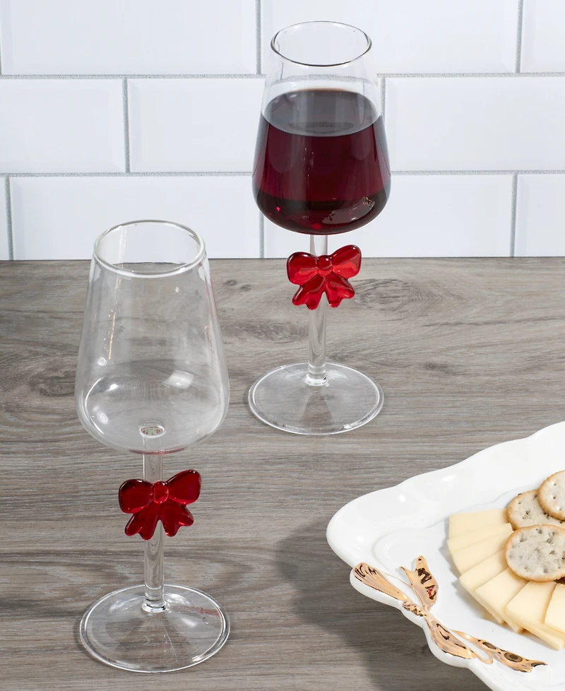 Thirstystone Bow Wine Glasses, Set of 2