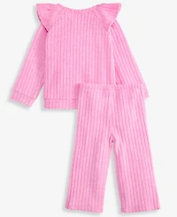 First Impressions Baby Girls 2-Pc. Wide Rib Soft and Cozy Top & Pants Set, Macy's Exclusive