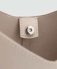 Mango Women's Metallic Detail Shopper Bag