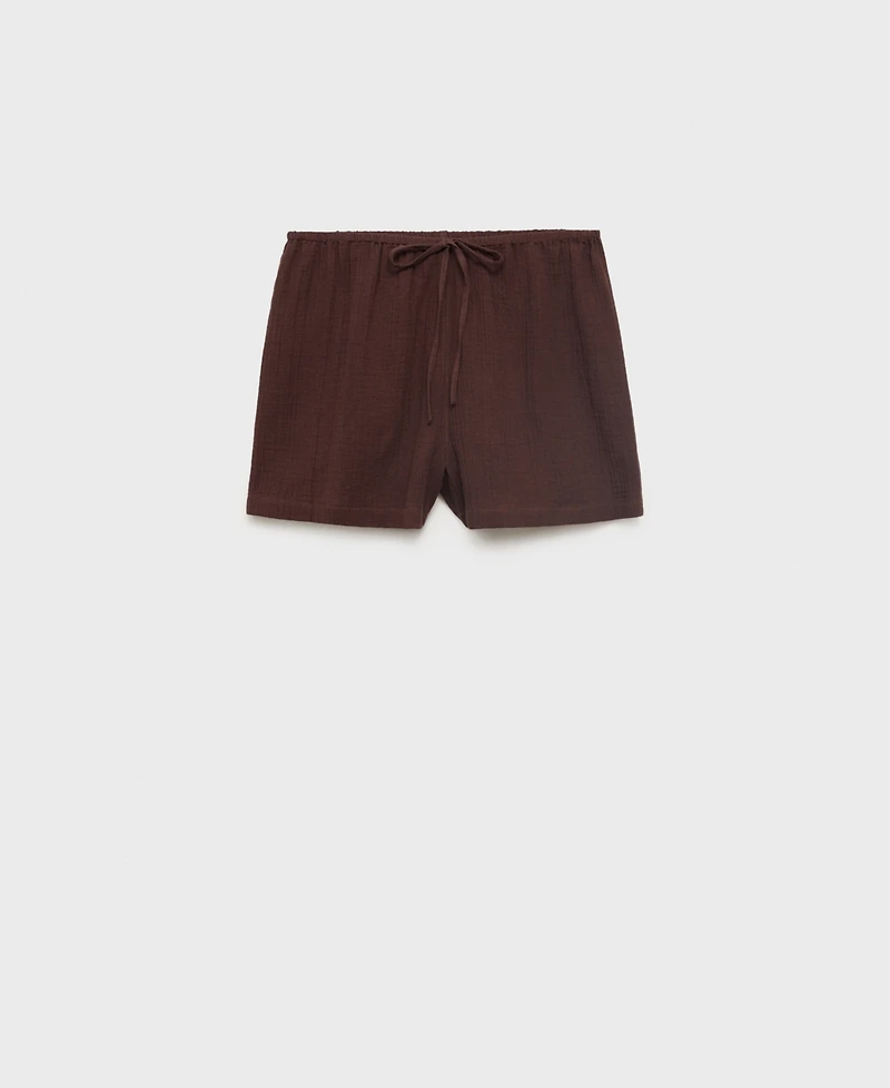 Mango Women's Drawstring Cotton Shorts