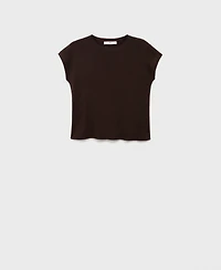 Mango Women's Short-Sleeved Knitted Cotton Sweater