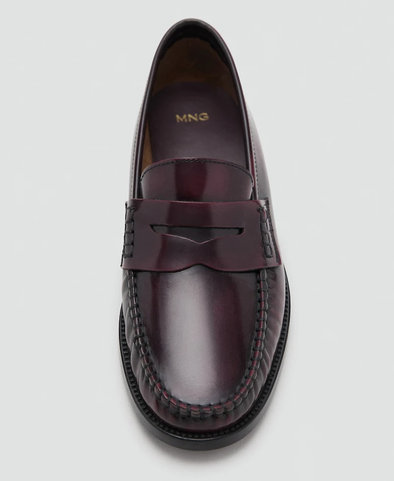 Mango Women's Gathered Leather Moccasins