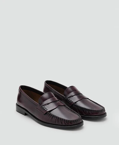 Mango Women's Gathered Leather Moccasins