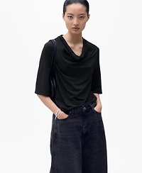 Mango Women's Draped Neck Top