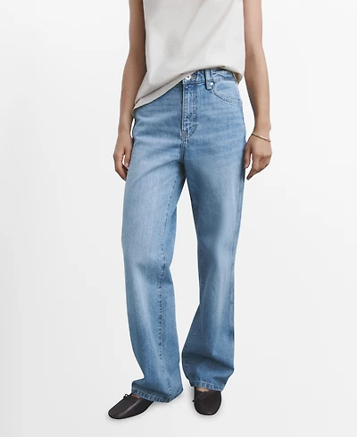 Mango Women's High Waist Straight Jeans
