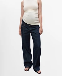 Mango Women's Stitching Detail Straight-Leg Maternity Jeans