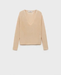 Mango Women's V-Neck Lurex Sweater