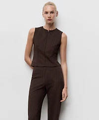 Mango Women's Elastic Waist Straight-Fit Pants