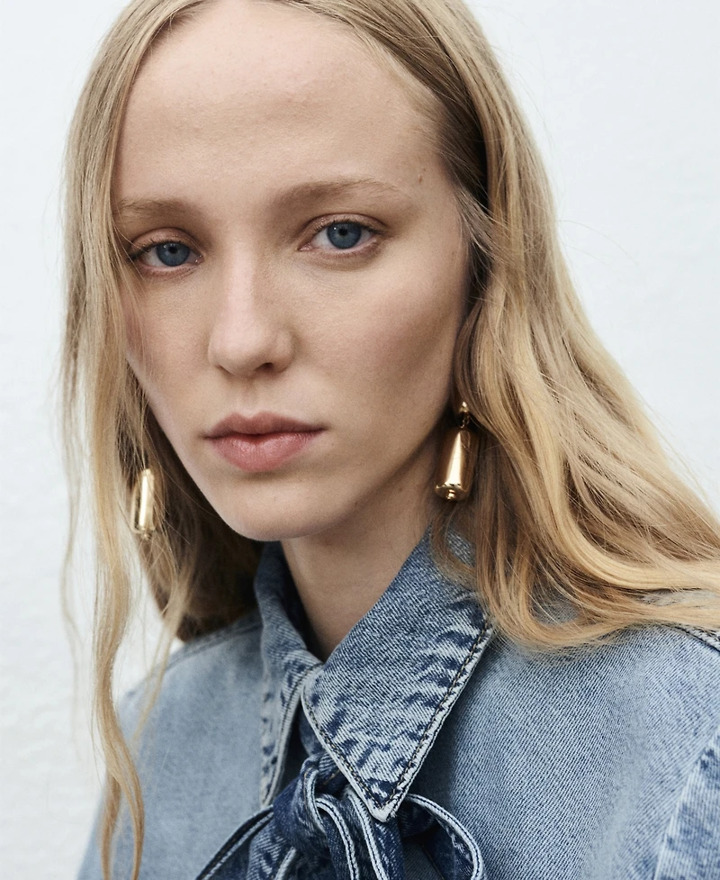Mango Women's Bow Detail Denim Shirt