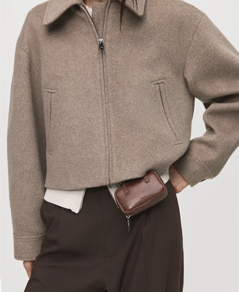 Mango Women's Wool Bomber Jacket
