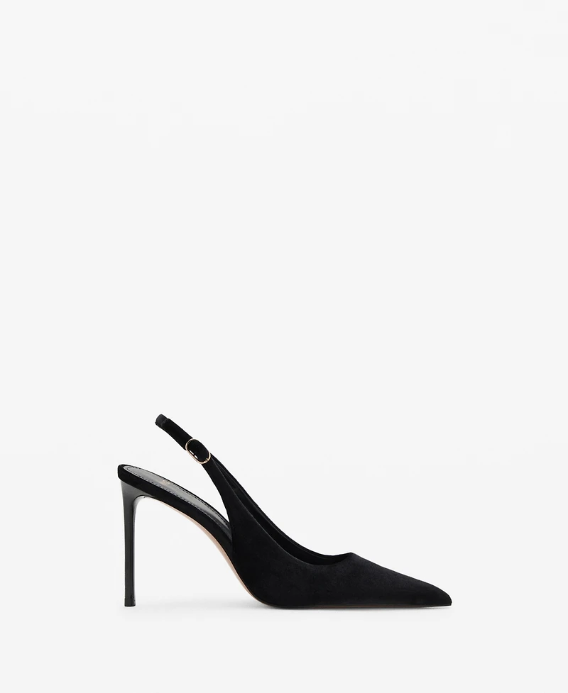 Mango Women's Velvet Heeled Shoes