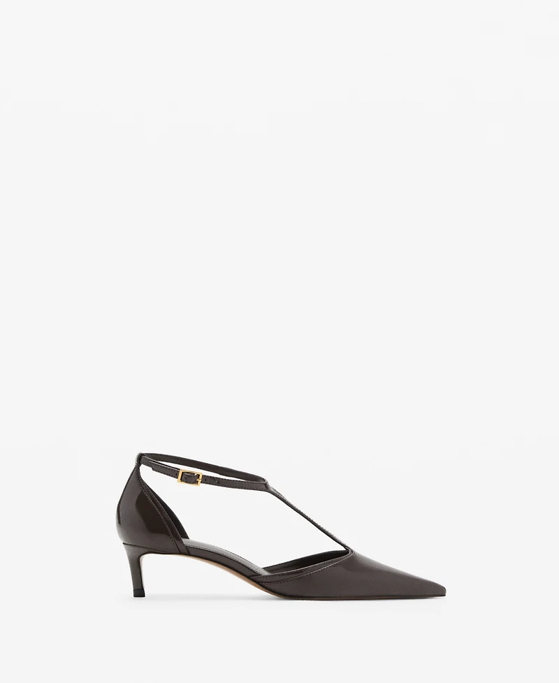 Mango Women's Kitten-Heel Patent Leather Shoes