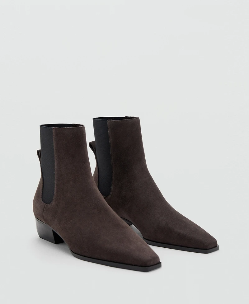 Mango Women's Heel Suede Ankle Boots