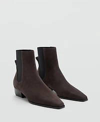 Mango Women's Heel Suede Ankle Boots