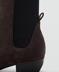 Mango Women's Heel Suede Ankle Boots