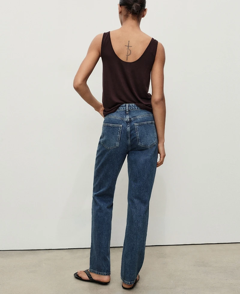 Mango Women's Matilda High-Rise Straight Jeans